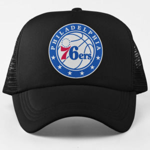 NEW Philadelphia 76ers Roundel Foam Trucker Mesh Snapback Hat BLACK